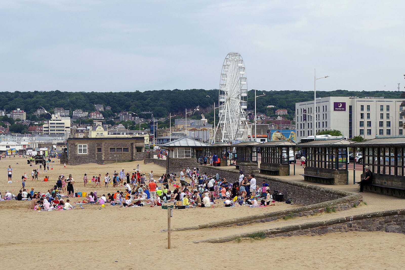 Weston-super-Mare beach and seafront at low tide